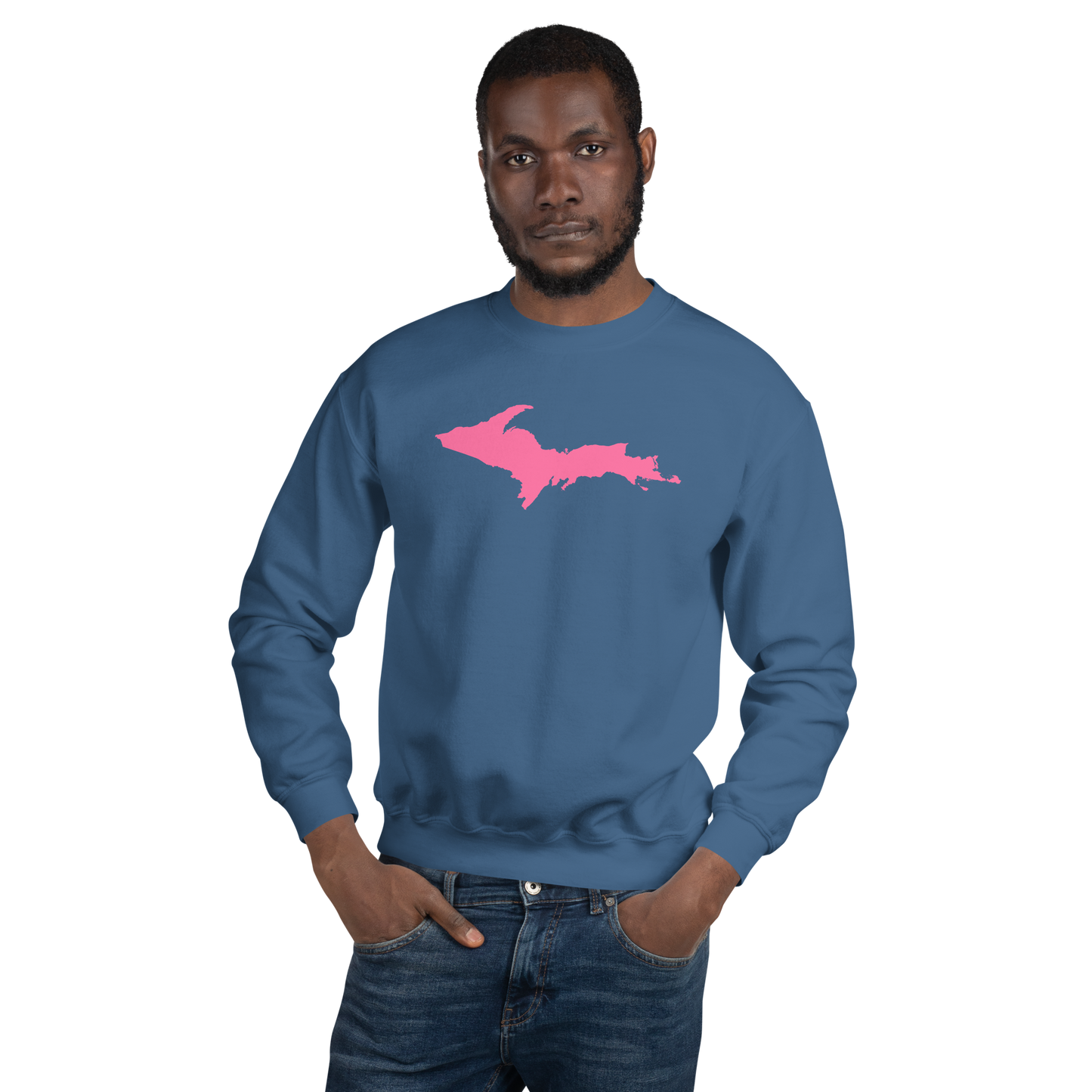 Michigan Upper Peninsula Sweatshirt (w/ Pink UP Outline) | Unisex Standard