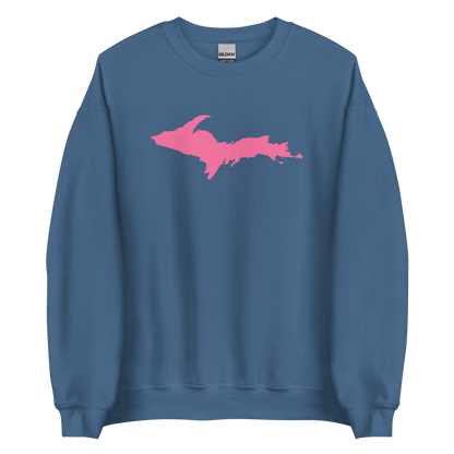 Michigan Upper Peninsula Sweatshirt (w/ Pink UP Outline) | Unisex Standard