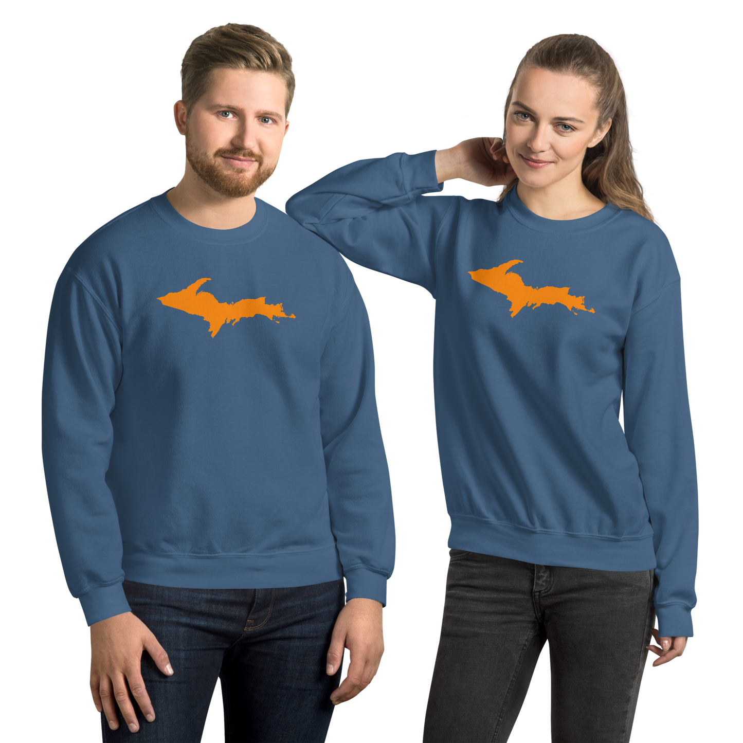 Michigan Upper Peninsula Sweatshirt (w/ Orange UP Outline) | Unisex Standard