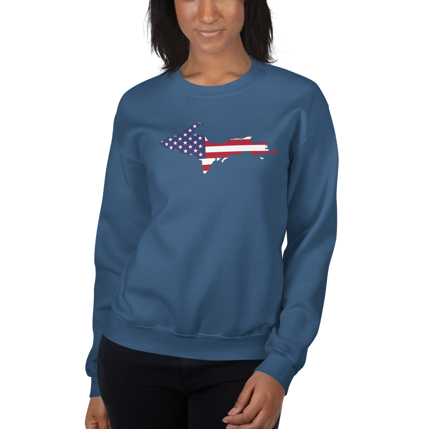 Michigan Upper Peninsula Sweatshirt (w/ UP USA Flag Outline) | Unisex Standard