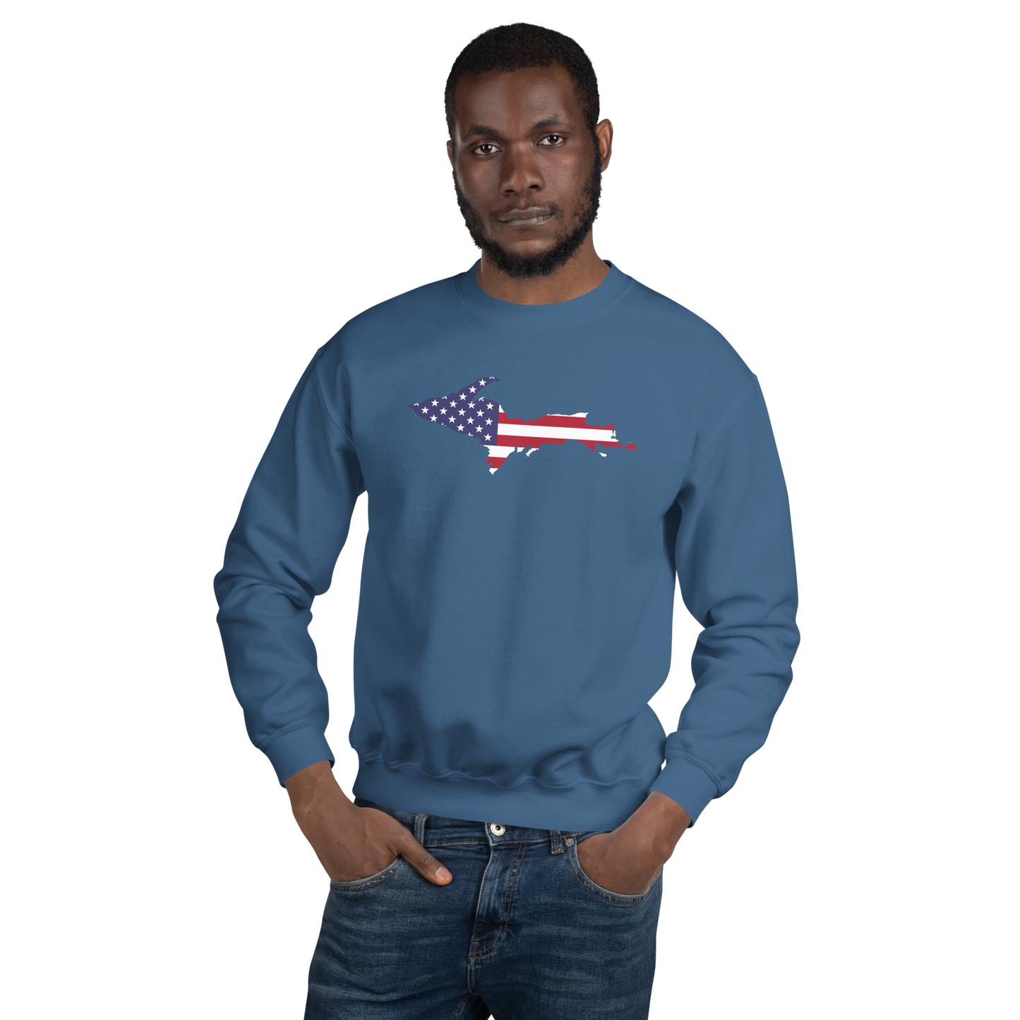 Michigan Upper Peninsula Sweatshirt (w/ UP USA Flag Outline) | Unisex Standard