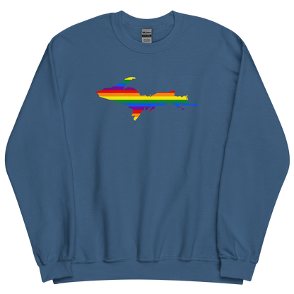 Michigan Upper Peninsula Sweatshirt (w/ UP Pride Flag Outline) | Unisex Standard