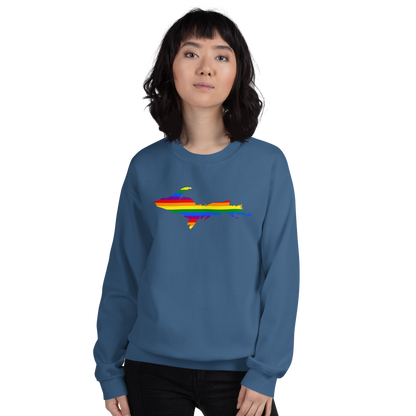 Michigan Upper Peninsula Sweatshirt (w/ UP Pride Flag Outline) | Unisex Standard