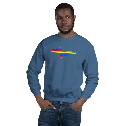 Michigan Upper Peninsula Sweatshirt (w/ UP Pride Flag Outline) | Unisex Standard