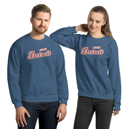 'Detroit 1701' Sweatshirt (Iron Ore Red Script Font) | Unisex Standard