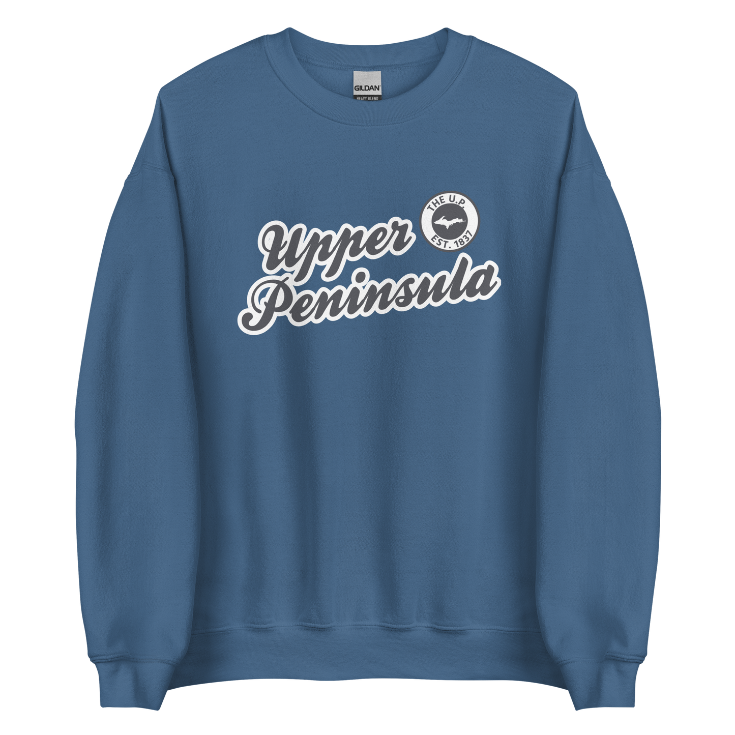 'Upper Peninsula EST. 1837' Sweatshirt (Iron Ore Grey Script Font) | Unisex Standard