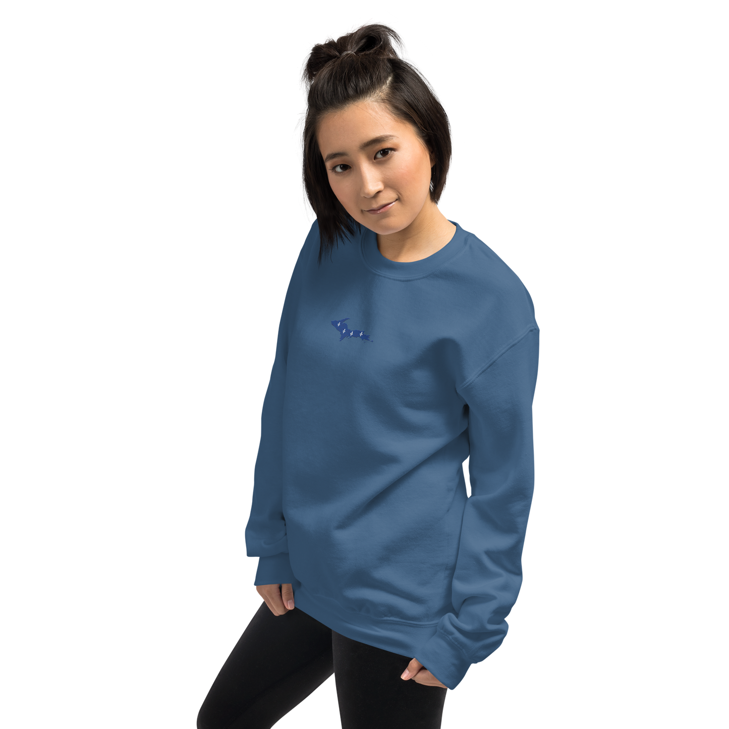 Michigan Upper Peninsula Sweatshirt (w/ Embroidered UP Quebec Flag Outline) | Unisex Standard