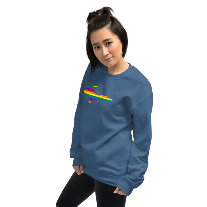 Michigan Upper Peninsula Sweatshirt (w/ UP Pride Flag Outline) | Unisex Standard