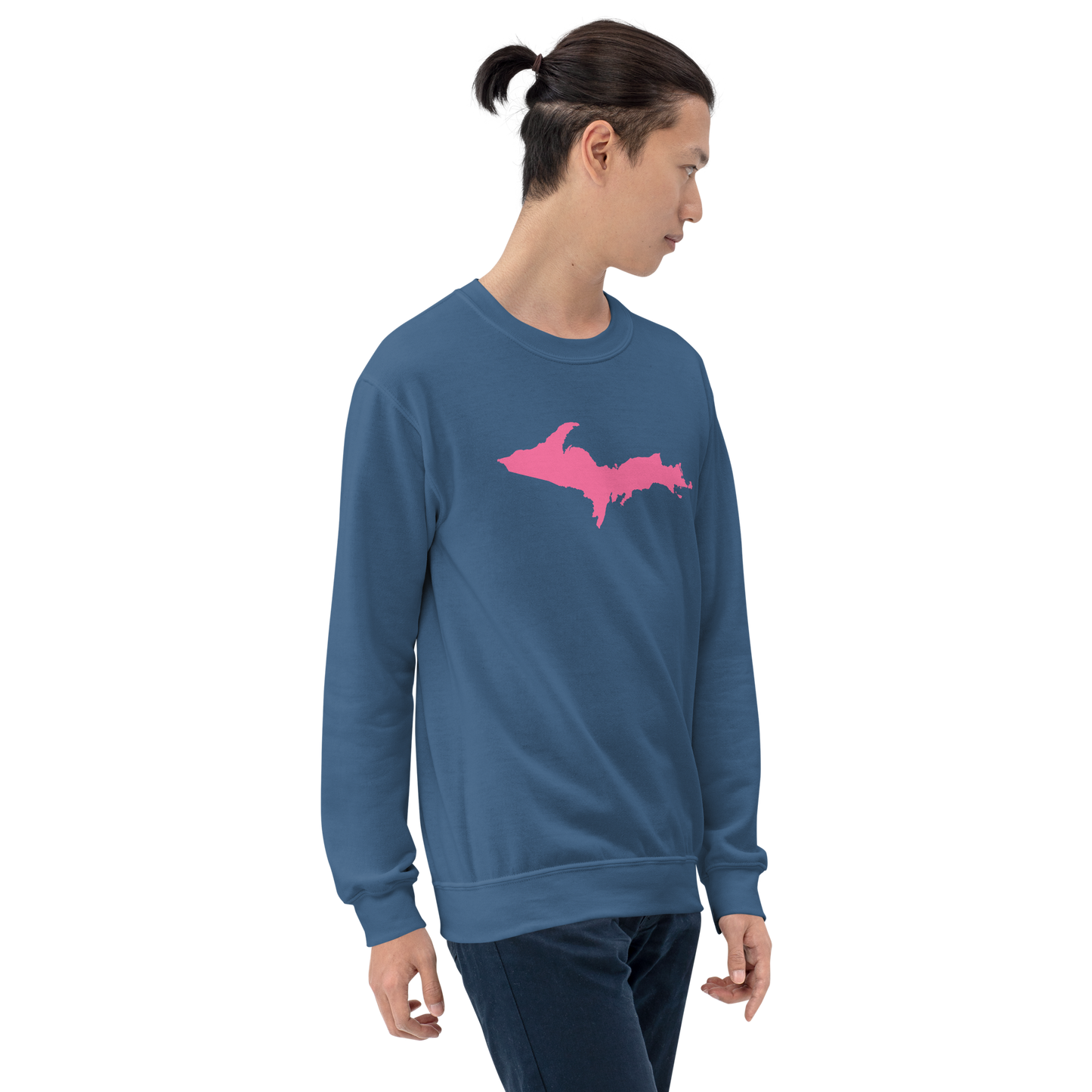 Michigan Upper Peninsula Sweatshirt (w/ Pink UP Outline) | Unisex Standard