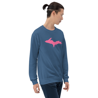 Michigan Upper Peninsula Sweatshirt (w/ Pink UP Outline) | Unisex Standard