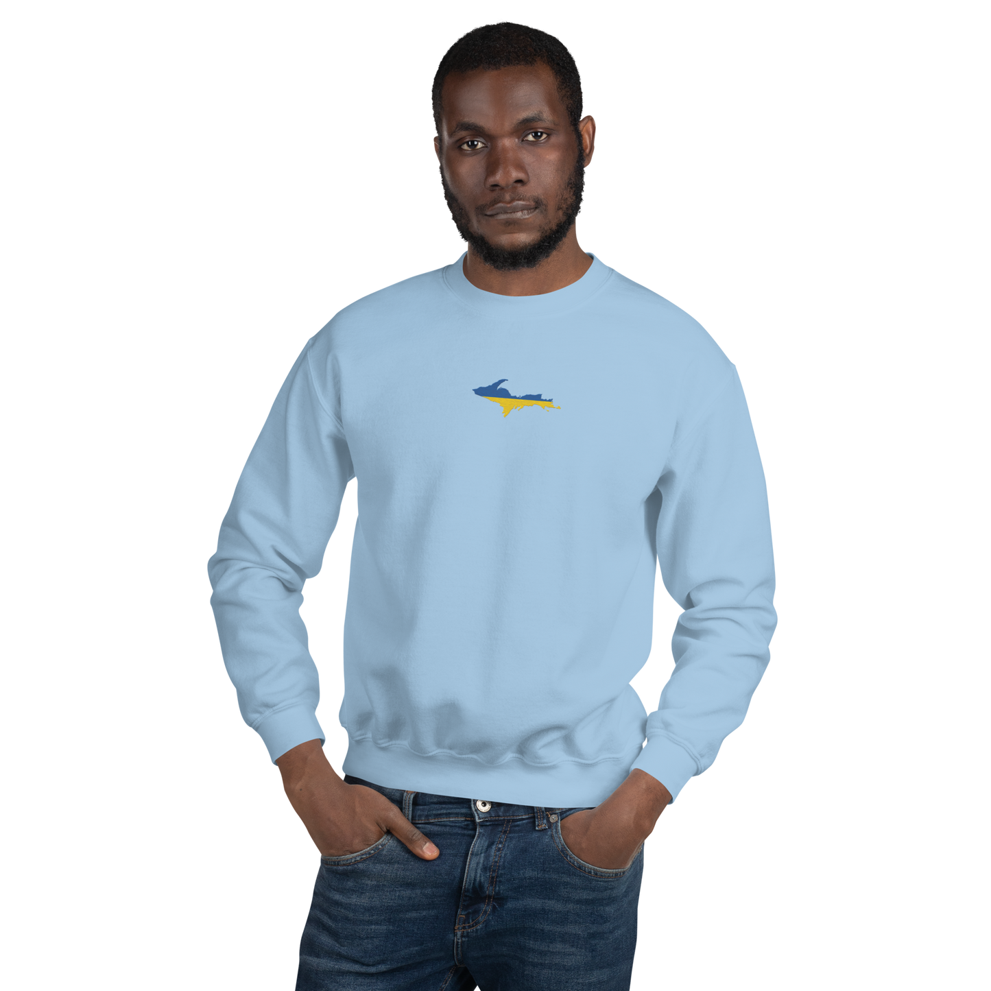 Michigan Upper Peninsula Sweatshirt (w/ Embroidered UP Ukraine Outline) | Unisex Standard