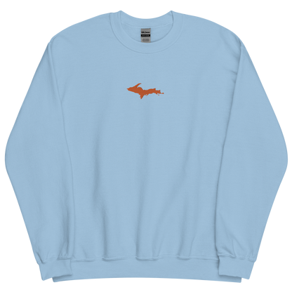 Michigan Upper Peninsula Sweatshirt (w/ Embroidered Orange UP Outline) | Unisex Standard