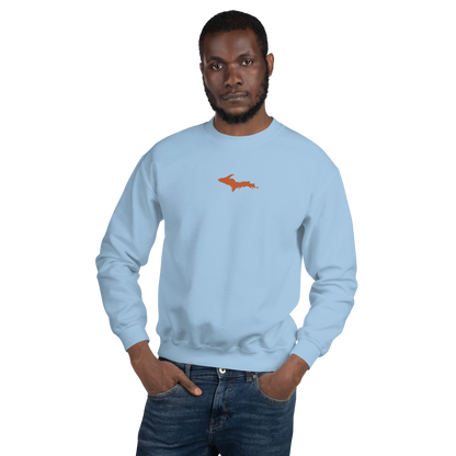 Michigan Upper Peninsula Sweatshirt (w/ Embroidered Orange UP Outline) | Unisex Standard