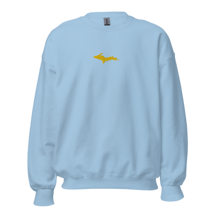 Michigan Upper Peninsula Sweatshirt (w/ Embroidered Gold UP Outline) | Unisex Standard