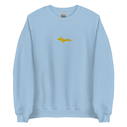 Michigan Upper Peninsula Sweatshirt (w/ Embroidered Gold UP Outline) | Unisex Standard