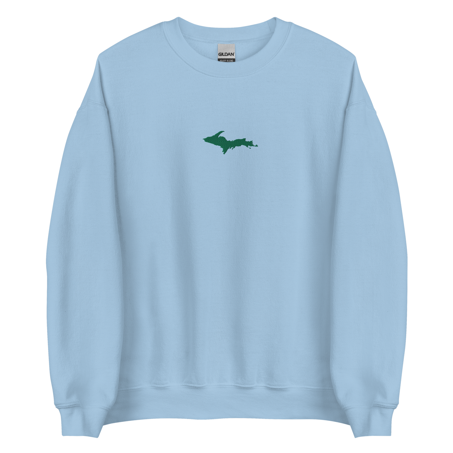 Michigan Upper Peninsula Sweatshirt (w/ Embroidered Green UP Outline) | Unisex Standard