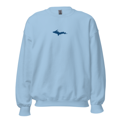 Michigan Upper Peninsula Sweatshirt (w/ Embroidered Azure UP Outline) | Unisex Standard