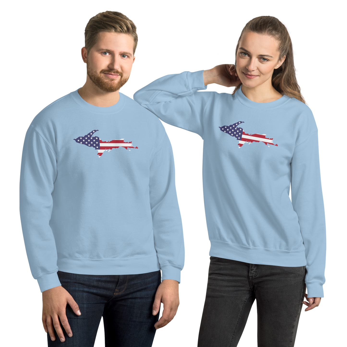 Michigan Upper Peninsula Sweatshirt (w/ UP USA Flag Outline) | Unisex Standard