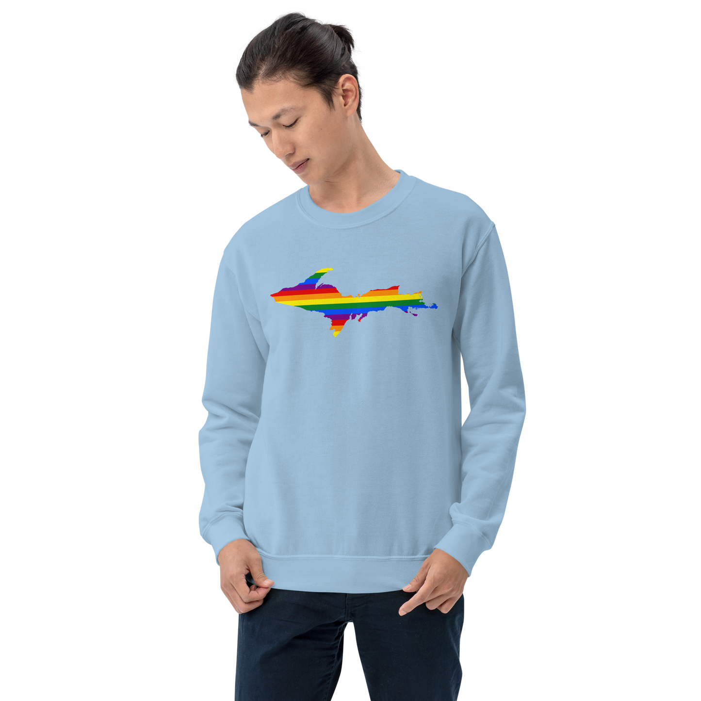 Michigan Upper Peninsula Sweatshirt (w/ UP Pride Flag Outline) | Unisex Standard