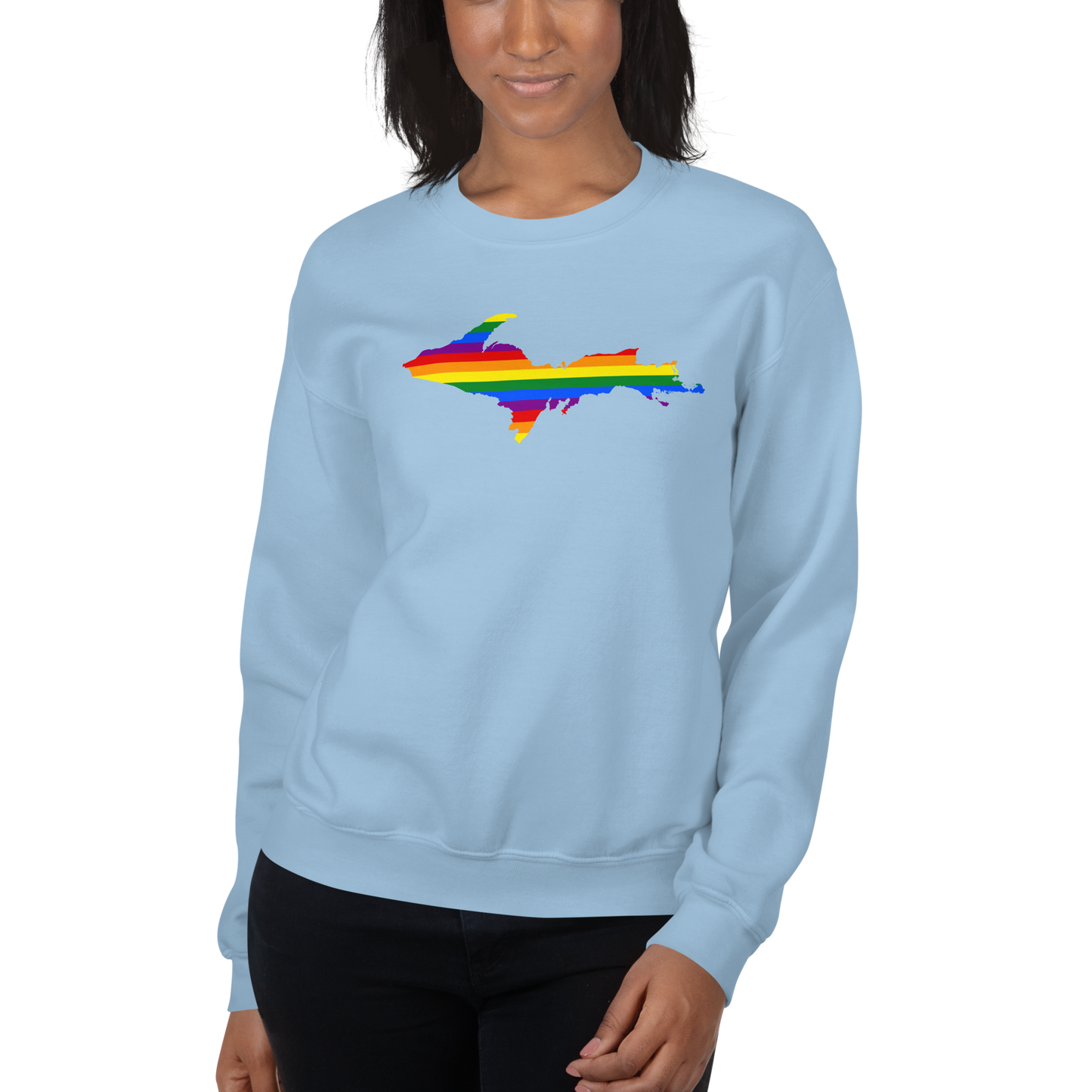 Michigan Upper Peninsula Sweatshirt (w/ UP Pride Flag Outline) | Unisex Standard