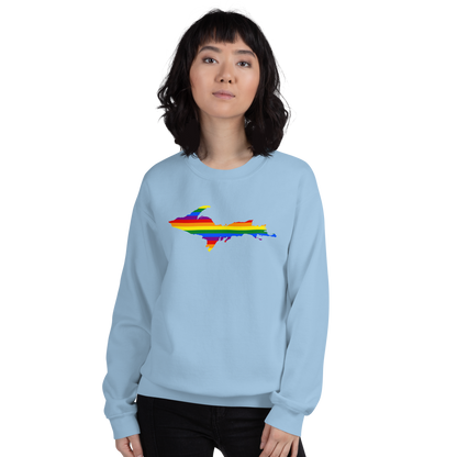 Michigan Upper Peninsula Sweatshirt (w/ UP Pride Flag Outline) | Unisex Standard