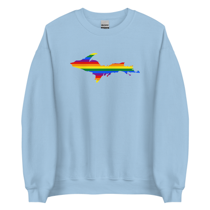 Michigan Upper Peninsula Sweatshirt (w/ UP Pride Flag Outline) | Unisex Standard