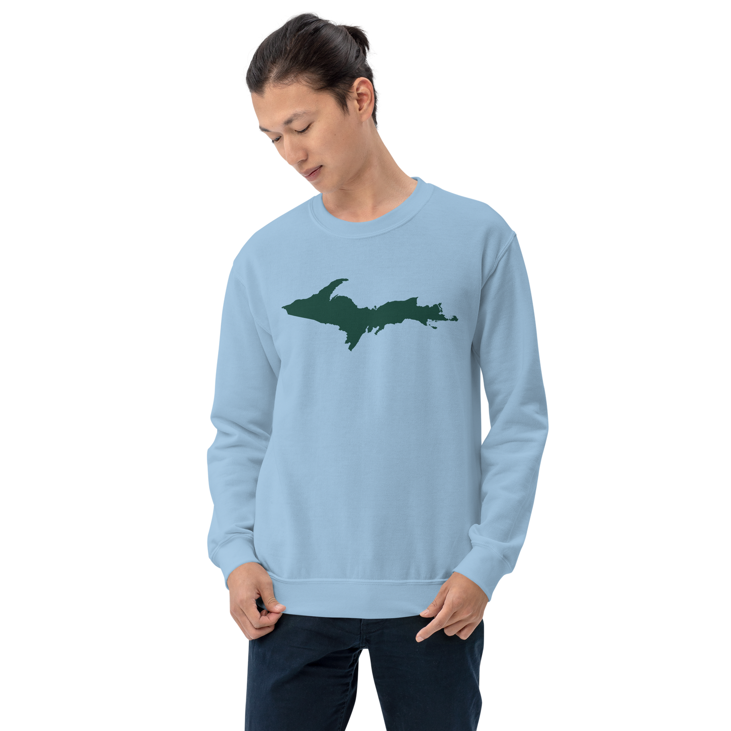 Michigan Upper Peninsula Sweatshirt (w/ Green UP Outline) | Unisex Standard