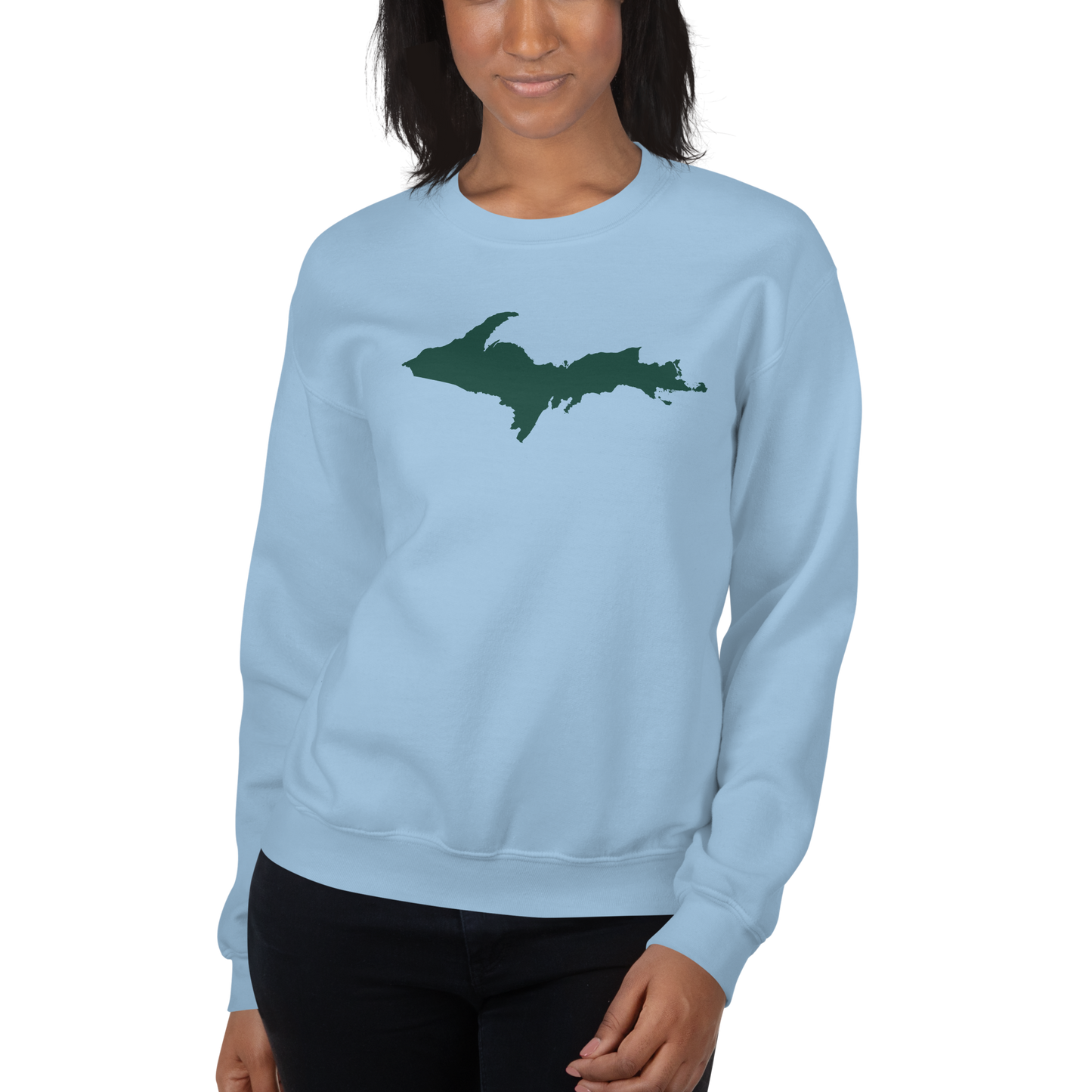 Michigan Upper Peninsula Sweatshirt (w/ Green UP Outline) | Unisex Standard