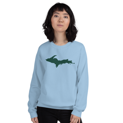 Michigan Upper Peninsula Sweatshirt (w/ Green UP Outline) | Unisex Standard