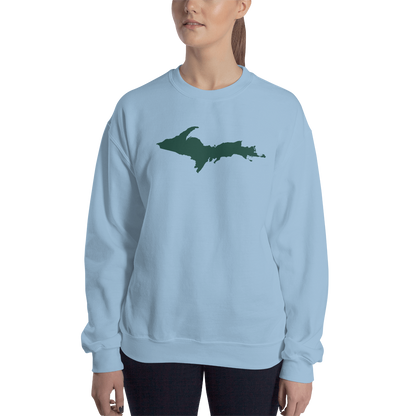 Michigan Upper Peninsula Sweatshirt (w/ Green UP Outline) | Unisex Standard