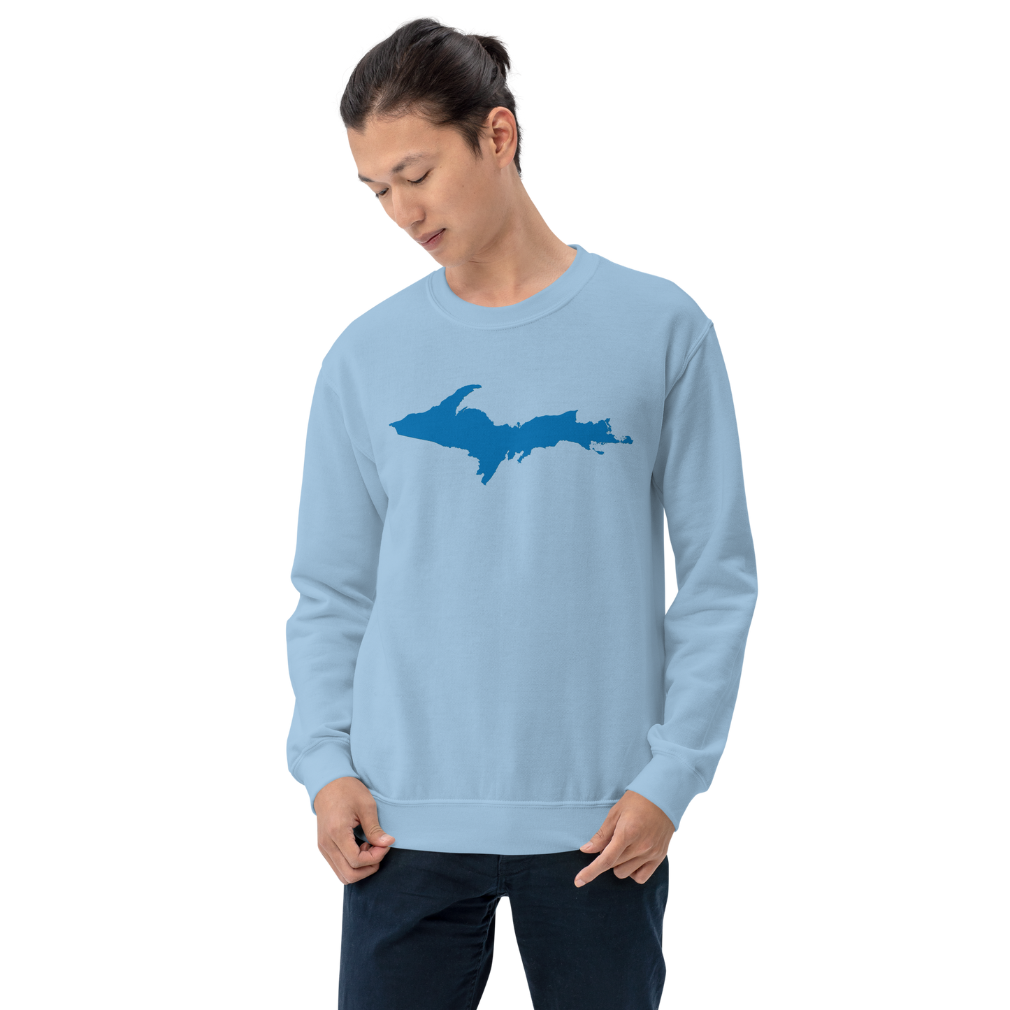 Michigan Upper Peninsula Sweatshirt (w/ Azure UP Outline) | Unisex Standard