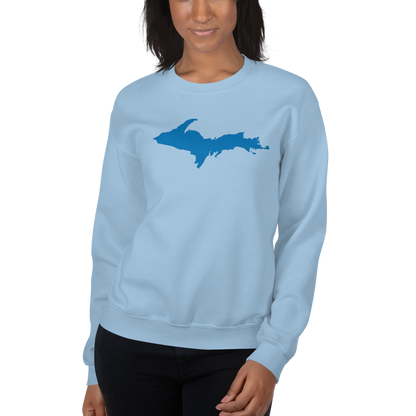 Michigan Upper Peninsula Sweatshirt (w/ Azure UP Outline) | Unisex Standard