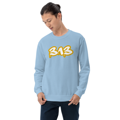 Detroit '313' Sweatshirt (Gold Tag Font) | Unisex Standard