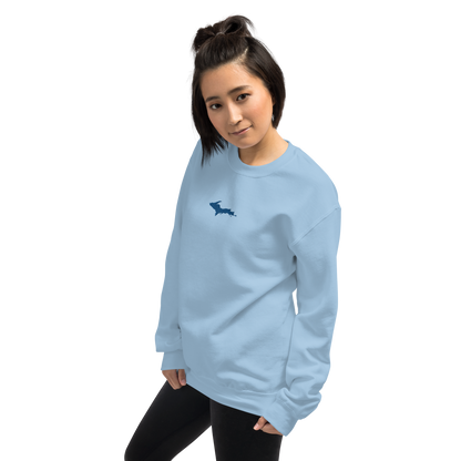 Michigan Upper Peninsula Sweatshirt (w/ Embroidered Azure UP Outline) | Unisex Standard