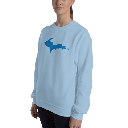 Michigan Upper Peninsula Sweatshirt (w/ Azure UP Outline) | Unisex Standard