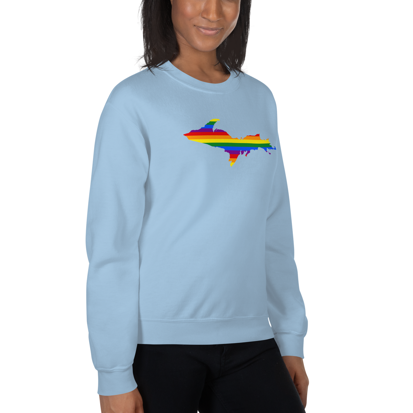 Michigan Upper Peninsula Sweatshirt (w/ UP Pride Flag Outline) | Unisex Standard