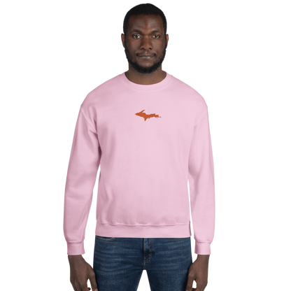 Michigan Upper Peninsula Sweatshirt (w/ Embroidered Orange UP Outline) | Unisex Standard