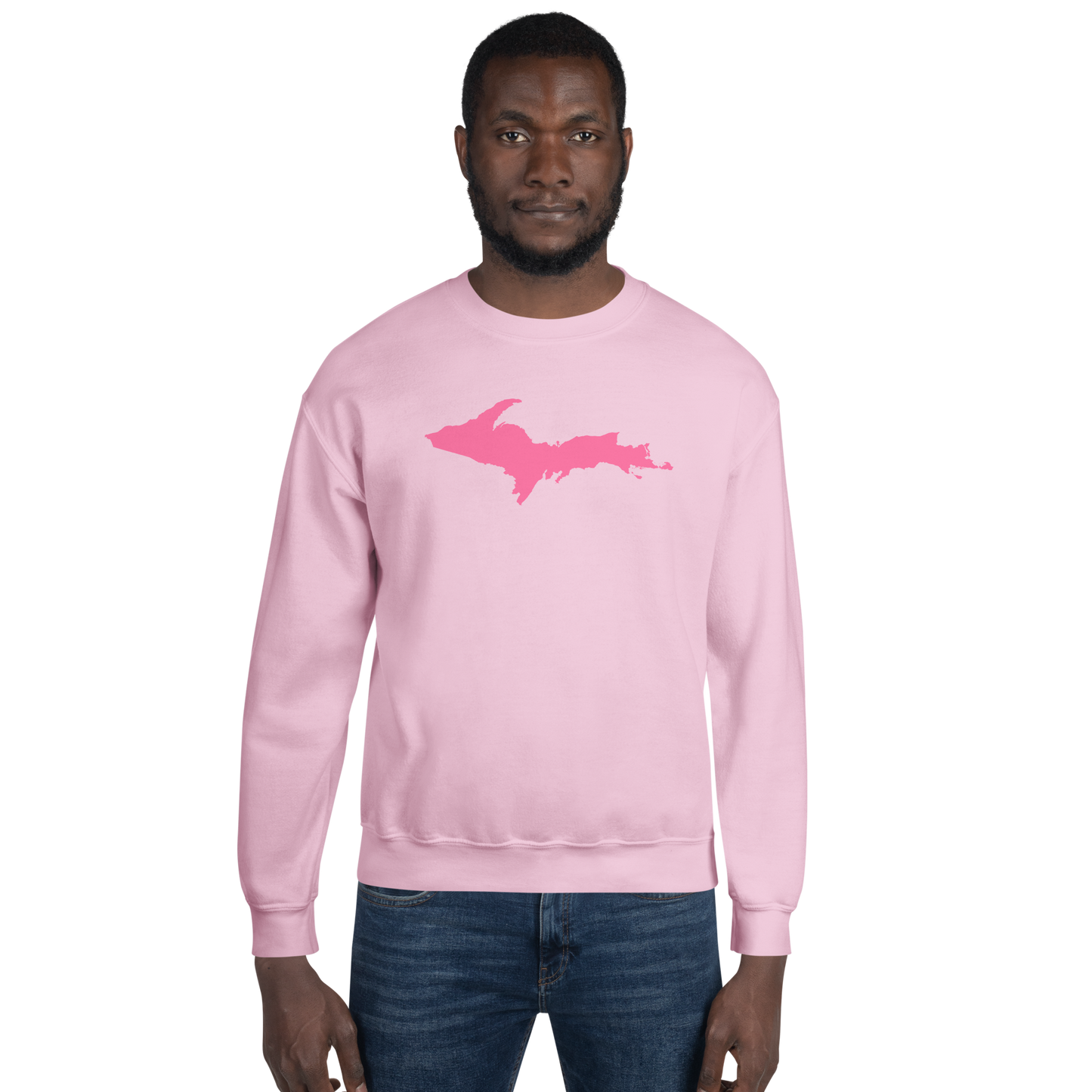 Michigan Upper Peninsula Sweatshirt (w/ Pink UP Outline) | Unisex Standard