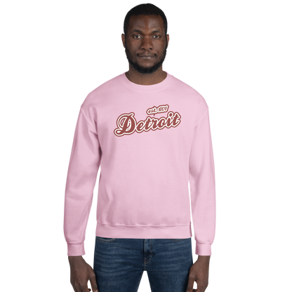 'Detroit 1701' Sweatshirt (Iron Ore Red Script Font) | Unisex Standard