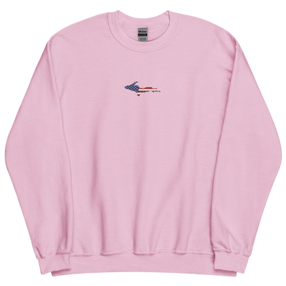 Michigan Upper Peninsula Sweatshirt (w/ Embroidered UP USA Flag Outline) | Unisex Standard