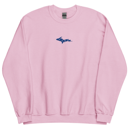 Michigan Upper Peninsula Sweatshirt (w/ Embroidered UP Quebec Flag Outline) | Unisex Standard