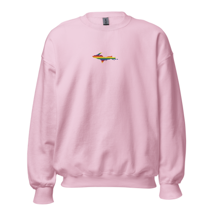 Michigan Upper Peninsula Sweatshirt (w/ Embroidered UP Pride Flag Outline) | Unisex Standard