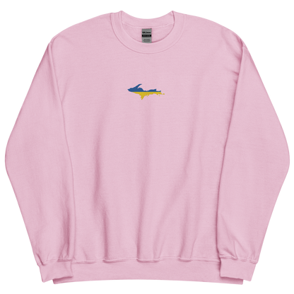 Michigan Upper Peninsula Sweatshirt (w/ Embroidered UP Ukraine Outline) | Unisex Standard