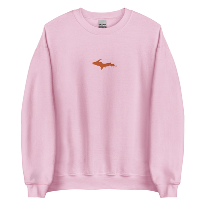 Michigan Upper Peninsula Sweatshirt (w/ Embroidered Orange UP Outline) | Unisex Standard