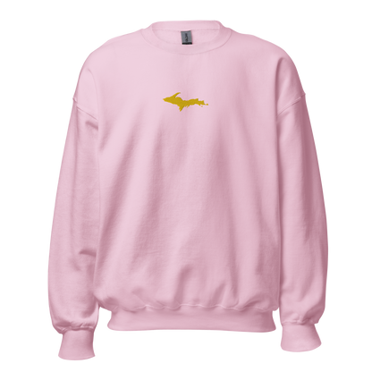 Michigan Upper Peninsula Sweatshirt (w/ Embroidered Gold UP Outline) | Unisex Standard