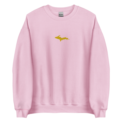 Michigan Upper Peninsula Sweatshirt (w/ Embroidered Gold UP Outline) | Unisex Standard