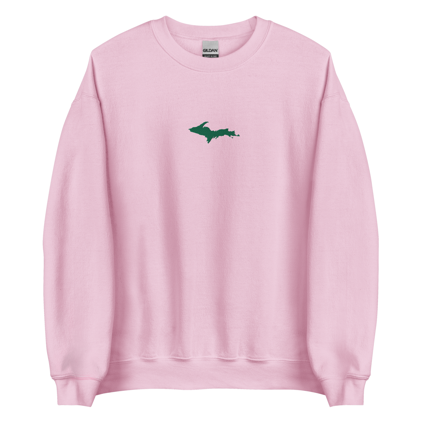 Michigan Upper Peninsula Sweatshirt (w/ Embroidered Green UP Outline) | Unisex Standard