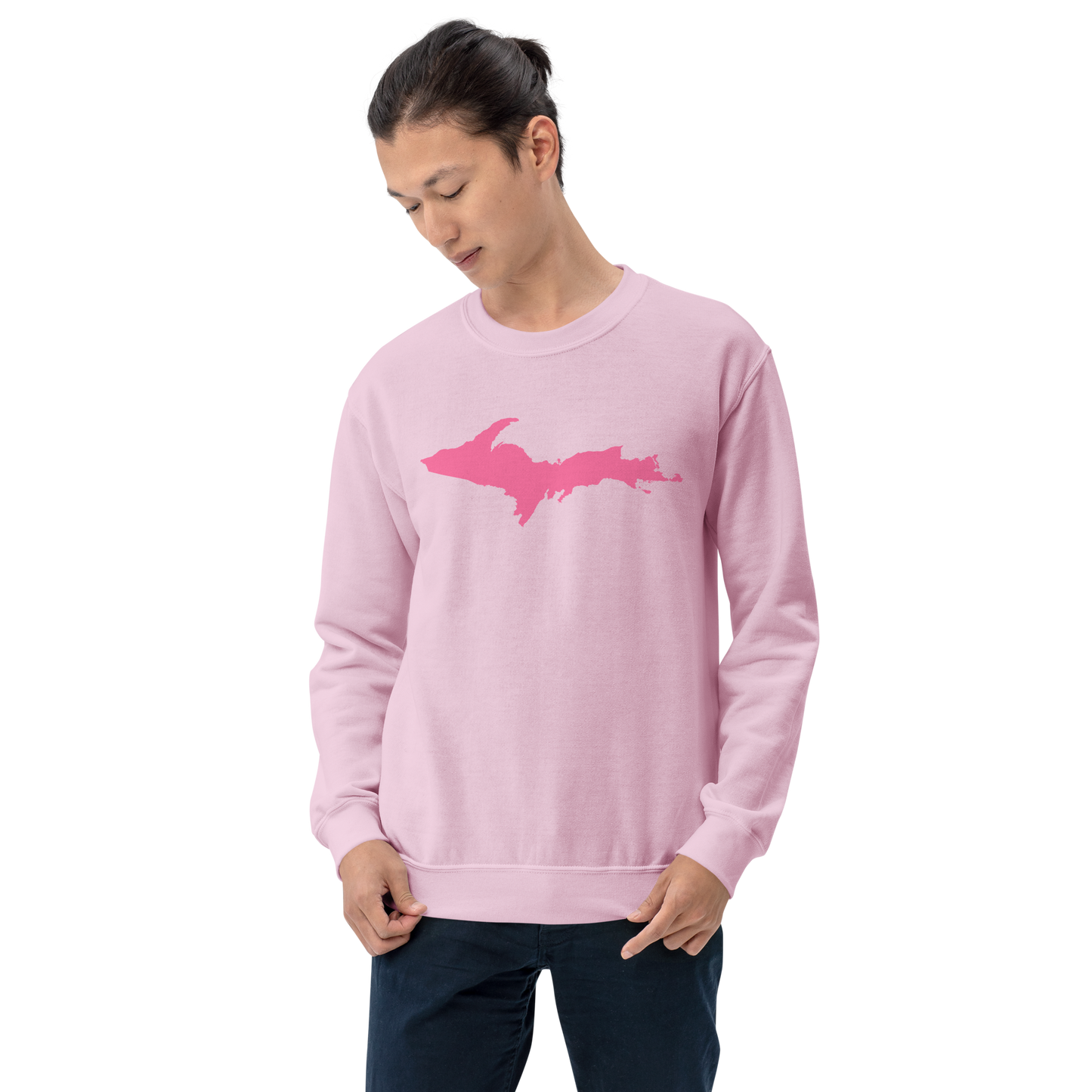 Michigan Upper Peninsula Sweatshirt (w/ Pink UP Outline) | Unisex Standard