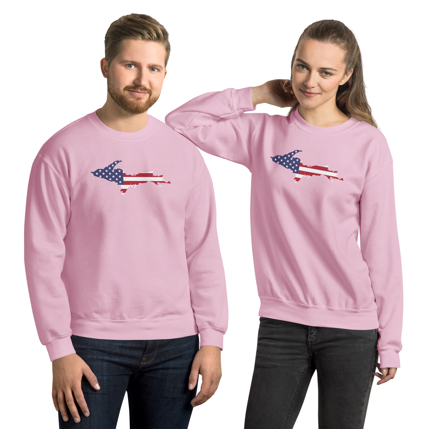 Michigan Upper Peninsula Sweatshirt (w/ UP USA Flag Outline) | Unisex Standard