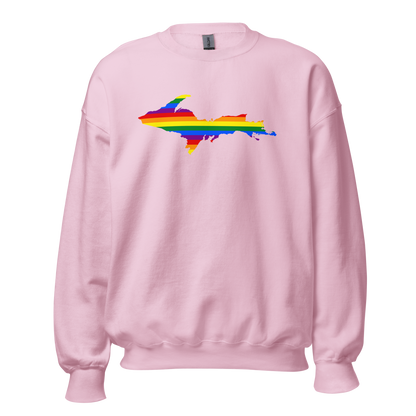 Michigan Upper Peninsula Sweatshirt (w/ UP Pride Flag Outline) | Unisex Standard